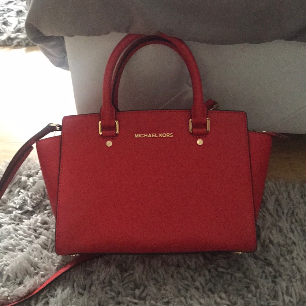 Red-Orange Michael Kors Bag w/ strap